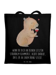 Mr. & Mrs. Panda Джутовая сумка Capybara с надписью, черная