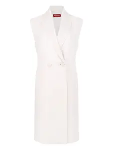 Двубортное пальто без рукавов Max Mara, белый