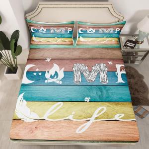 Erosebridal Комплект постельного белья Kids Camper Happy Camping в деревенском стиле с принтом звезд и луны, Multi 14