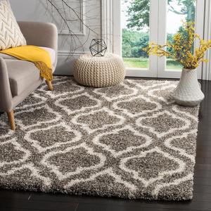 Ковер SAFAVIEH, 305 x 427 см, Hudson Shag Collection - Grey & Ivory, Moroccan Design, Non-Shedding & Easy Care, идеально подходит для помещений с высокой проходимостью в гостиной, спальне (SGH284B)