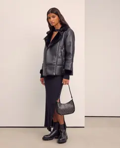 Женская двусторонняя куртка гладкой фактуры Green Coast, черный