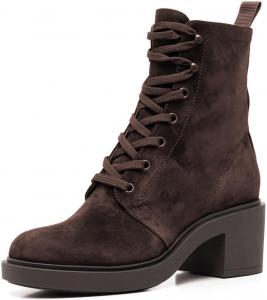 Женские стильные ботинки YDN, закрытый носок, шнуровка, ботильоны на щиколотку, устойчивый средний каблук, для вечеринок и повседневной носки, размеры 4-15 US, Brown