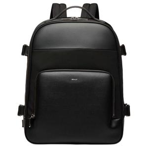 Сумка-рюкзак из зернистой телячьей кожи мужская черная BALLY