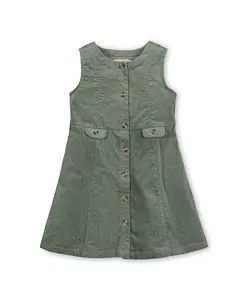 Джемпер из органического вельвета с пуговицами спереди для маленьких и больших девочек Hope & Henry, зеленый