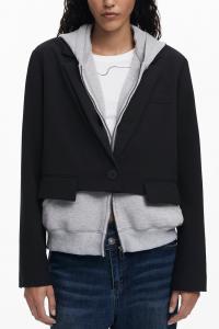 Комбинированная вязаная куртка