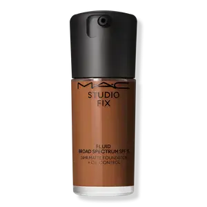 Тональный крем Studio Fix Fluid SPF15 с матирующим эффектом и контролем жирности кожи на 24 часа. MAC, NW45 (medium mahoghany with rosy undertones for medium to dark skin)