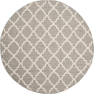 Ковер SAFAVIEH, 183 x 183 см, Montauk Collection Grey/Ivory MTK810A ручной работы с узором Trellis из хлопка