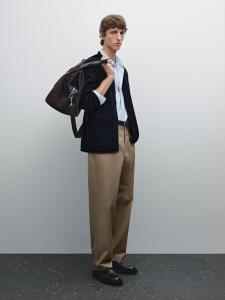 Кардиган из хлопковой смеси Massimo Dutti, темно-синий