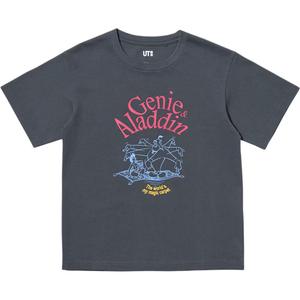 Детская футболка с круглым вырезом Uniqlo, темный серый