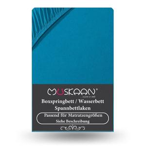 Простыня из трикотажа премиум-класса 180x200 см - 200x220 см + кровать с пружинным матрасом 40 см с эластаном бирюзовый Müskaan