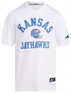 Мужская белая футбольная майка Adidas Kansas Jayhawks Replica Tailgate