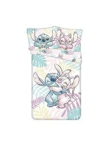 Постельное белье из хлопка, пододеяльник 140х200 см + наволочка 60х80 см синего цвета Lilo & Stitch