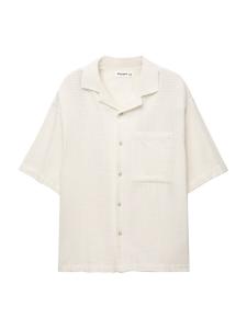 Рубашка на пуговицах Comfort fit Pull&Bear, белый