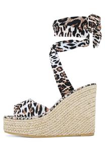 Эспадрильи LEOPARD CHUNKY - Wedge sandals South Beach, коричневый