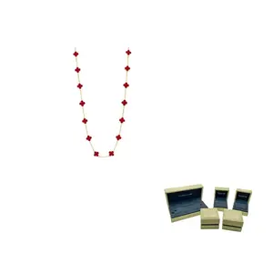 Van Cleef & Arpels Альгамбра Четырехлистный Счастливый серии 18-каратное золотое ожерелье женское