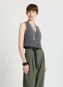 Короткая рубашка без рукавов на пуговицах Calliope, Grigio Scuro