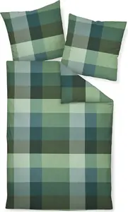 Комплект постельного белья Janine Design Fine Flannel DAVOS 65131 Цвет зелено-синий-06 Размер 135x200 + 80x80 см Original Janine