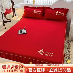 Boyang Простыня на резинке 120х200 см + 2 наволочки, 100% хлопок, цвет Big Red