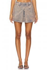 Мини-Юбка в складку с плющом Grlfrnd, цвет calico