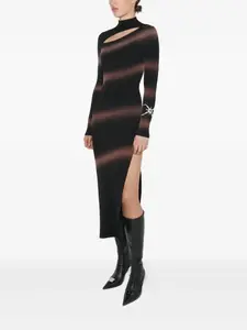 Вязаное платье в полоску с вырезами Misbhv, черный