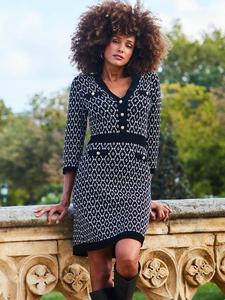 Геометрическое платье с V-образным вырезом Sosandar, Black