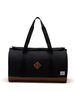 Экологичная мужская дорожная или спортивная сумка объемом 37 л из черной и коричневой ткани Herschel, черный