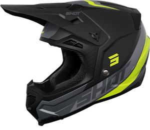 Мотокроссовый шлем Shot core custom, Black/Neon Yellow