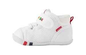 Детские нескользящие, антиударные и дышащие низкие ботиночки для малышей MIKI HOUSE, белый