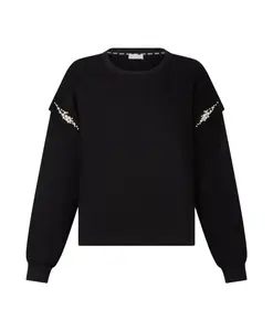 Черная толстовка с аппликацией из жемчуга Liu Jo, черный