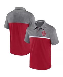 Мужская темно-красная, серая рубашка поло Oklahoma Sooners Fanatics