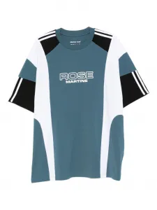 Футболка со вставками в полоску Martine Rose, синий