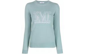 Вязаный свитер с круглым вырезом MaxMara, зеленый