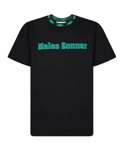Футболка с бирюзовым логотипом Wales Bonner, черный