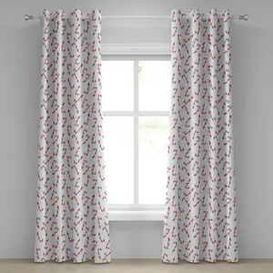 Штора на люверсах ABAKUHAUS Candy Cane, акварельная тематика, традиционные рождественские и зимние праздники, декоративные двухпанельные шторы, 280 см x 225 см, цвет: красный, аквамарин, белый