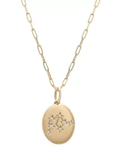 Ожерелье с бриллиантовым кулоном в виде созвездия зодиака 18 дюймов (1/20 карата) из 10-каратного желтого золота, эксклюзивно в Macy's Wrapped, aquarius