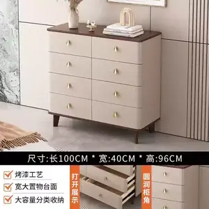 Yu Senyi Комод 100х40х96 см для спальни и гостиной из массива дерева с лаковым покрытием, 8 ящиков