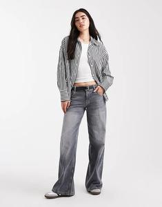 ONLY свободная рубашка в черно-белую полоску