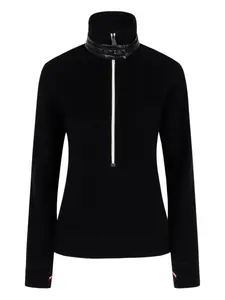 Свитер с высоким воротом на молнии Moncler Grenoble, черный