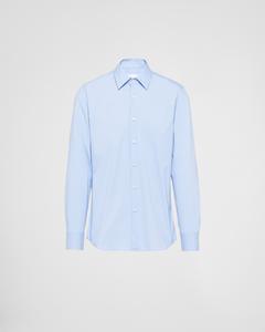 Рубашка из тянущегося хлопка Prada, небесно-голубой