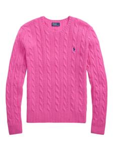 Свитер косой вязки Polo Ralph Lauren, розовый