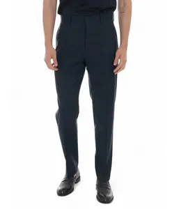 Брюки чинос из тонкой шерсти с разрезом, как у портного. Hindustrie, синий