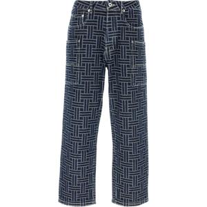 Джинсы из жаккардового денима с узором KENZO, мультиколор