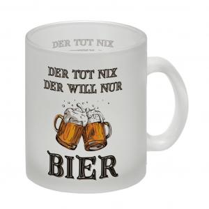 Стакан пива с надписью «Он ничего не делает, он просто хочет пива» speecheese, серый