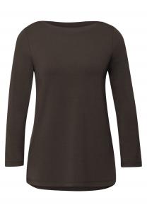STREET ONE Лонгслив в темно-коричневом цвете