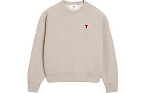 Ami Paris Ami De Coeur Логотип Детализированный Длинный Рукав Свитшот AMIPARIS, Кремовый Бежевый