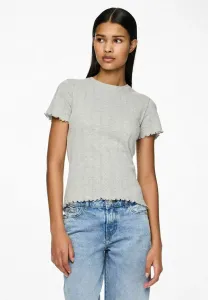 Футболка базового кроя с круглым вырезом pcmarie Pieces, Light Grey Melange