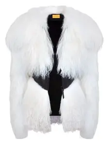 Дубленка с кожаной отделкой CHRISTINA CRAWFORD, белый