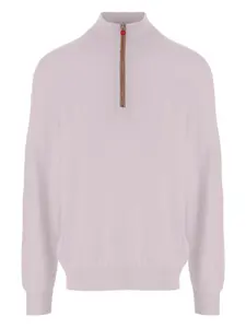 Свитер с воротником-стойкой Kiton, белый