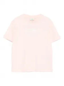 Футболка с вышитым круглым вырезом FENDI KIDS, розовый