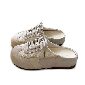 GULIA Женские противоскользящие тапочки с закрытым носком устойчивые к истиранию бежевые минималистичный стиль, цвет Minimalist Style Beige